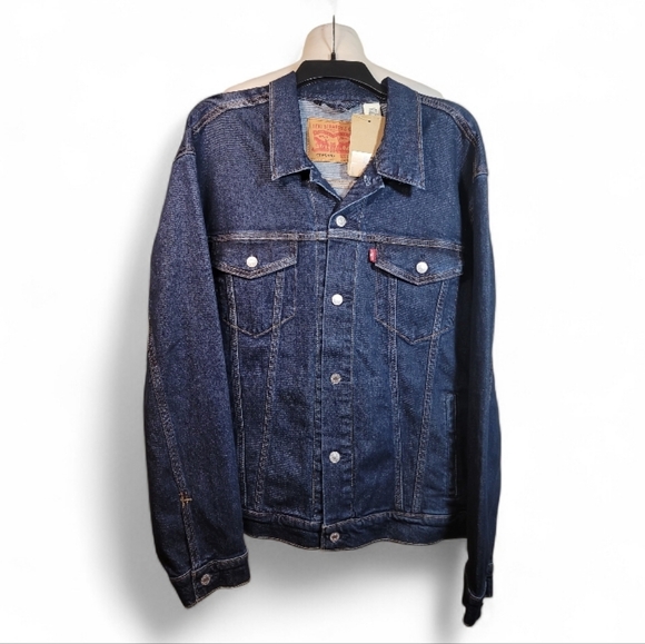 NWT Levi's Men's Dark Blue Denim Jacket XL - Picture 1 of 16